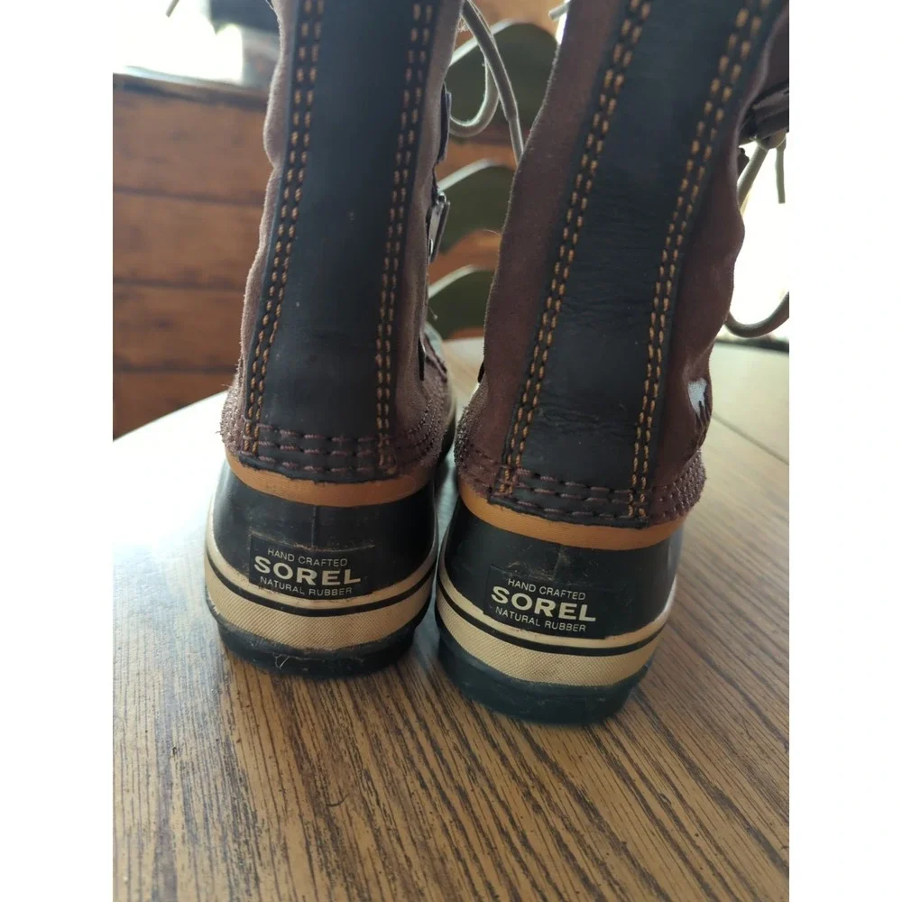 Women's Sorel Brown Suede Calf Winter Boots‎ Faux Fur Size 6.5